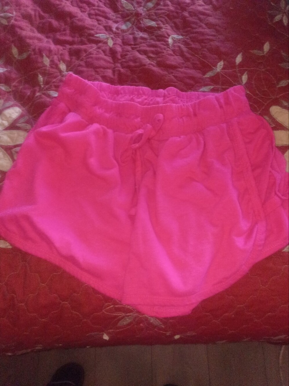 Bobbie Brooks Bright Hot Pink Athletic Drawstring Shorts